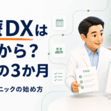 医療DXをどこから始めるか考えるクリニックの院長とスタッフ