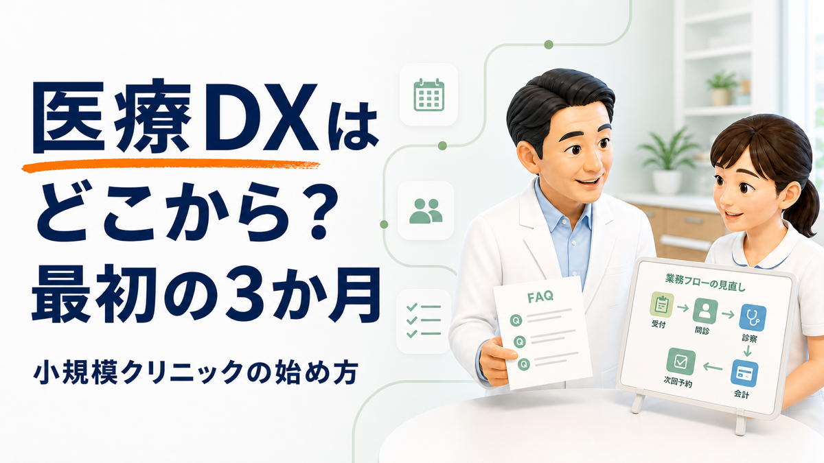 医療DXをどこから始めるか考えるクリニックの院長とスタッフ